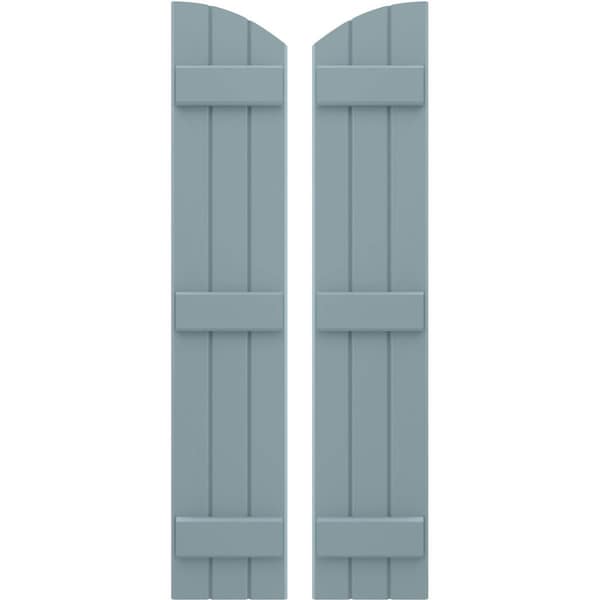 Ekena Millwork Americraft 3-Board (3 Batten) Wood Joined Board-n-Batten Shutters w/Ellipt Top, ARW401BE311X77SBH, PR ARW401BE311X77SBH - main